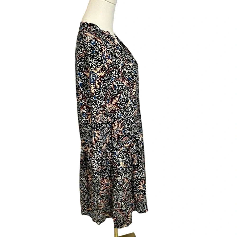 Ba&Sh Long Sleeve Multi Color Floral Mini Shirt Dress Size Medium